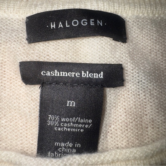 Halogen Cashmere Blend Sweater in Cream - Picture 2 of 3